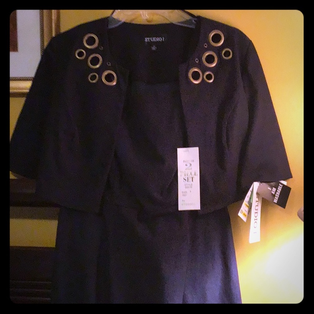 Navy dress with a cute little jacket